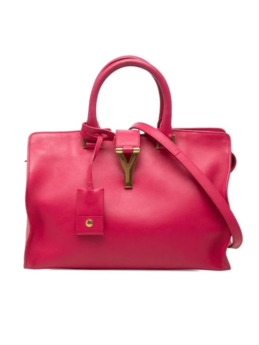 Saint Laurent Petit Cabas 2-Way Shoulder Bag Pink Leather